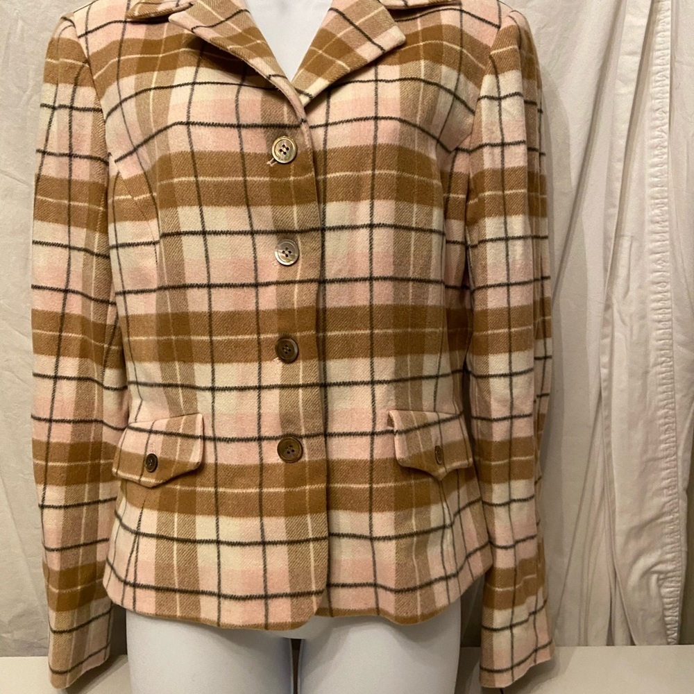 Barry Bricken  wool/ angora plaid blazer NWT
